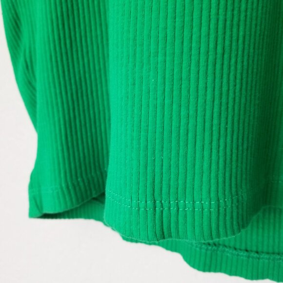 Zara Frill Ruffle Ribbed Knit Midi Dress Bodycon Kelly Green Size S  0962/629 - Picture 12 of 13